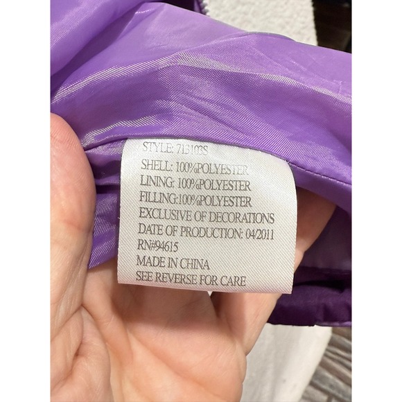 Kids Purple Light Blue Protection System Ski Snow Jacket XL - Picture 6 of 9